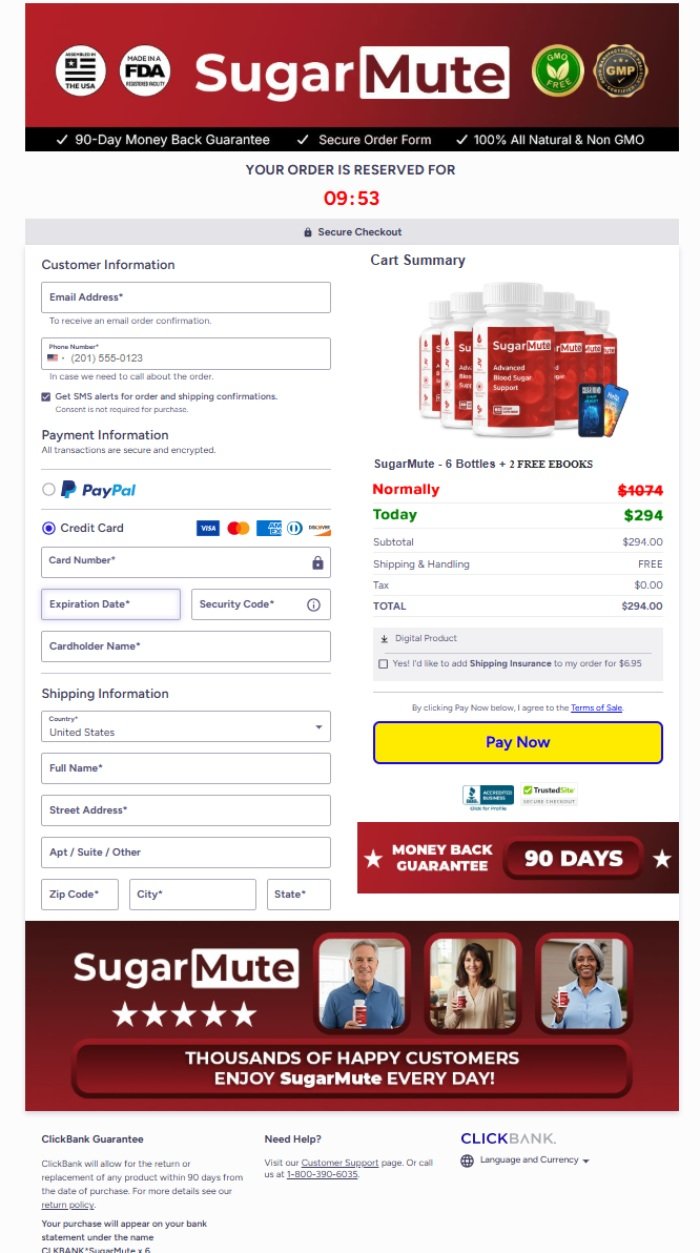 SugarMute Secure payment